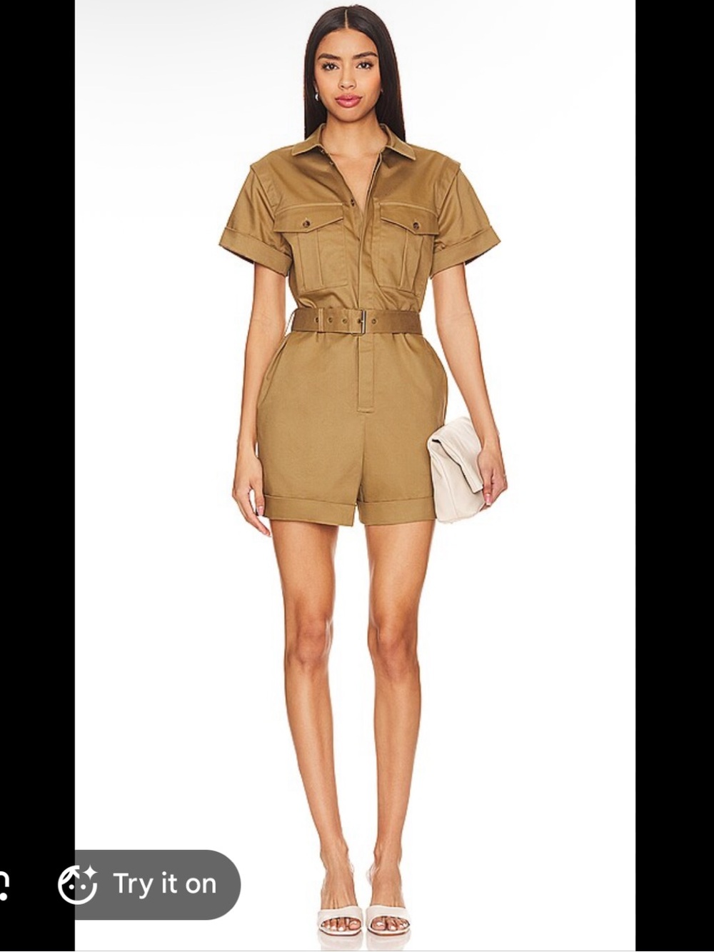 Nwot Frame Denim Tan Utility Romper sz S #A2